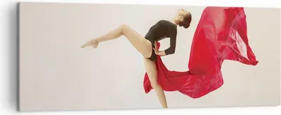 Produktbild von Bild auf Leinwand - Leinwandbild - Einteilig - Ballerina Tanz Rot - 140x50cm - Wand Bild - Wanddeko - Wandbilder - Leinwanddruck - Bilder - Wanddekoration - Leinwand bilder - Wandbild - AB140x50-4437