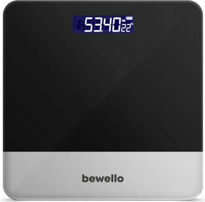 Produktbild von Bewello® - Personenwaage Personenwaage - Digital - Schwarz mit Silber - bis 180KG
