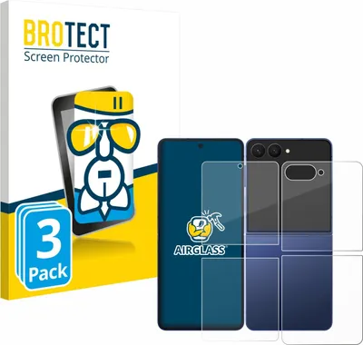 Produktbild von 3x BROTECT Schutzglas für Samsung Galaxy Z Flip 7 (Display+Rückseite) Schutzfolie Panzer Folie Glas Display Schutz klar