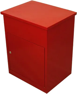 Productafbeelding van Pakketpostkasten, afsluitbaar, voor wandmontage, veilig, groot, geschikt voor buitengebruik, weerbestendig, verzinkt staal, 580 x 460 x 360 mm, rood