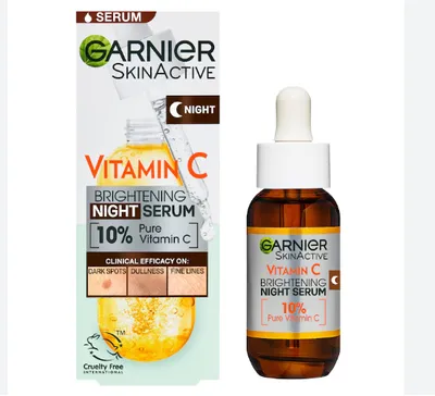 Produktbild von Garnier Targeted Anti Dark Spot Night Serum for Face with 10% Pure Vitamin C