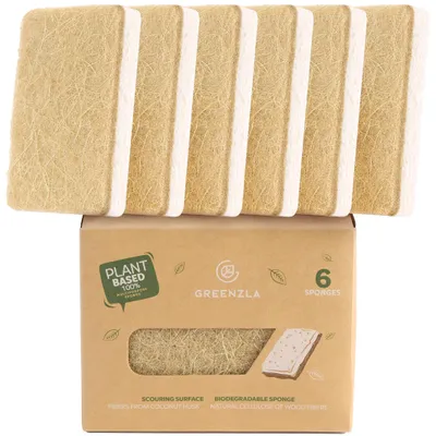 Küchenschwämme, 6 Stück, Sisal-Hanf, biologisch abbaubar