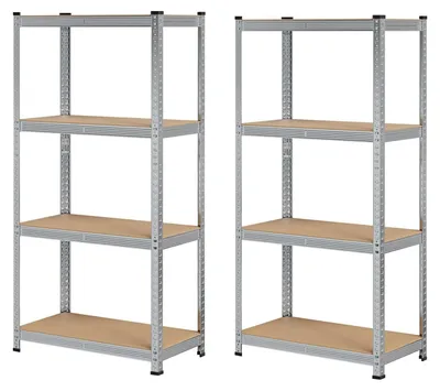 Produktbild von Schwerlastregal - Metall Lagerregal - 5 Ebenen - 50 x 100 x 200 cm - Tragkraft 750 kg - Für Keller, Garage, Küche - 2er Set