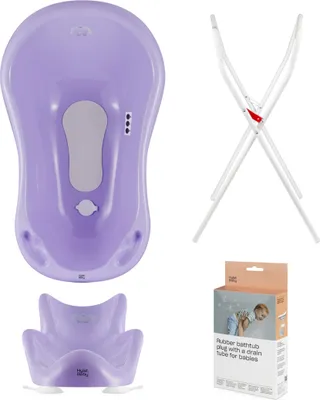Obrázok produktu pre Detská vanička, sedadlo, stojan, odtok - fialová