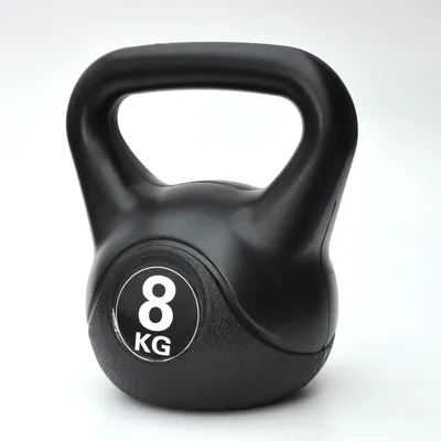 Produktbild von Kugelhantel 8 kg aus Kunststoff, bodenschonend, 3,5 cm Griffdicke, für Indoor & Outdoor