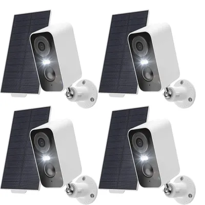 Obrázek produktu pro Dohledová kamera venkovní baterie solární - 2K kamera dohledová venkovní WLAN venkovní bezdrátový solární panel 4PCS