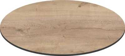 Produktbild von Runde HPL-Gartentischplatte 70 cm Eiche natur - Oviala Opera