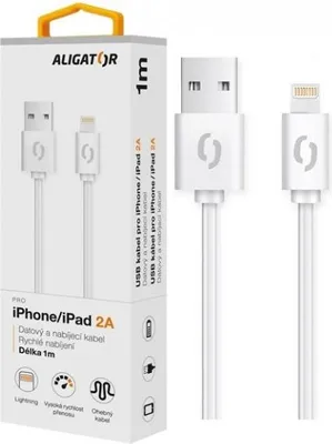 Produktbild von ALIGATOR Datenkabel 2A, Lightning weiß