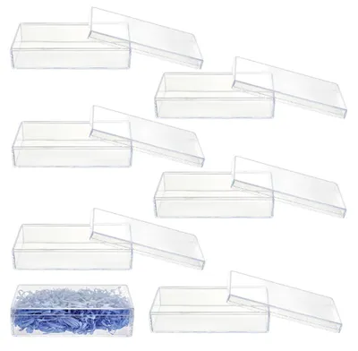 7er-Set durchsichtige Acrylboxen mit Deckel, quadratisch, 13,3x7,3x3,5 cm