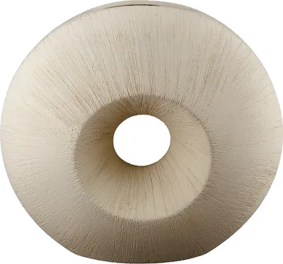 Image de GILDE Vase, flach, rund, "Bologna", Keramik, creme, , L. 8 cm, B. 27 cm, H. 25,5 cm 34163