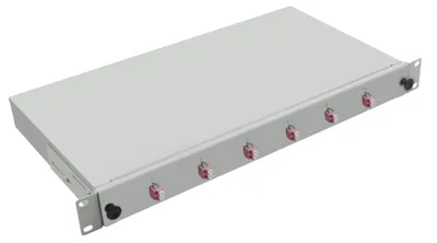 Image de Boîtier de dérivation fibre optique 19" helos avec 6 connecteurs LC duplex OM4, gris
