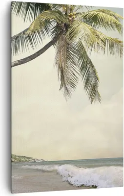 Produktbild von Bild auf Leinwand - Leinwandbild - Einteilig - Palme Strand Insel - 80x120cm - Wand Bild - Wanddeko - Wandbilder - Leinwanddruck - Wanddekoration - Leinwand bilder - Wandbild - PA80x120-4154