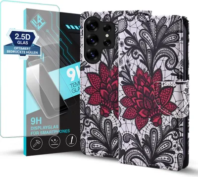 A product shot of a phone case and screen protector.