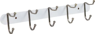 Produktbild von Hakenleiste, MDF, 5 Haken, weiß