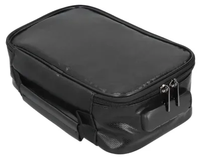 Produktbild von Feuerfeste Dokumententasche mit Schloss, wasserdicht, mit Reißverschluss, tragbar, für Reisen und Homeoffice (schwarz)