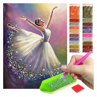 Produktbild von ARTULIO Diamond Painting Set - Schöne Pastell Ballerina Motiv - 30 x 40 cm - Crystal Art, Bilder DIY