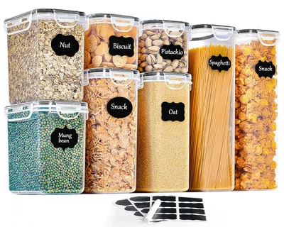 Obrázek produktu pro Sada 8 úložných boxů, vzduchotěsných, plastových, s víkem