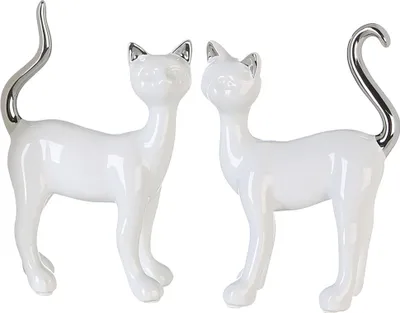 Zdjęcie produktu dla Gilde Figur, Katze, "Milly", Keramik, weiß, L. 5 cm, B. 12 cm, H. 17 cm 15871 4001250465157 2 Stück (2-fach sortiert)