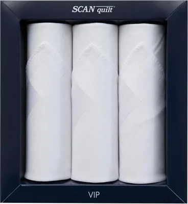 Obrázek produktu pro SCANquilt dámské kapesníky VIP 3 ks bílá 100% bavlna 30 x 30 cm
