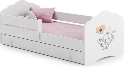 Obrázek produktu pro Dětská postel Wave 140x70 se šuplíkem - Slon