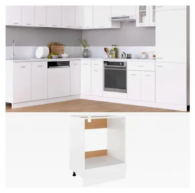Produktbild von Herdumbauschrank Weiß 60x46x81,5 cm Holz Küchenschrank