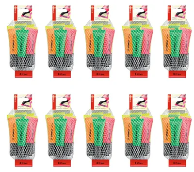Productafbeelding van Neonkleurige tekstmarkeerset, zwart, met 8 stuks. Verpakking met 10 stuks