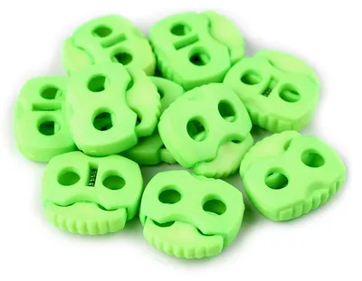 Produktbild von 10 Kordelstopper mit zwei Löchern 20x20mm, Durchzug 5mm - 35 Farben