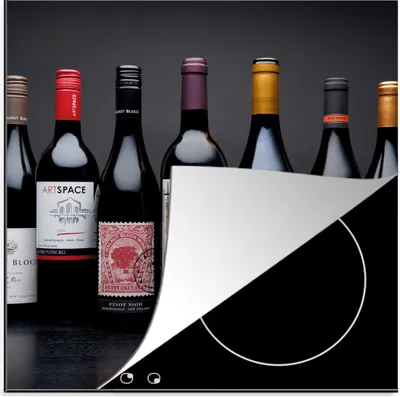 Produktbild von KitchenYeah© Herdabdeckplatte Flaschen - Alkohol - Wein , 78x78cm, Küche Deko, Glaskeramikkochfeld Herdabdeckung, Abdeckplatte fùr Kochfeld