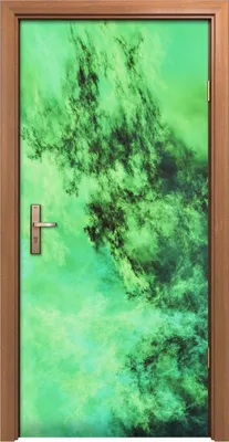 Produktbild von Türposter 90x200 cm Türaufkleber Türtapete Türfolie Klebefolie Abstrakte fantastische grüne Wolken