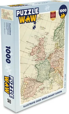 Obrázek produktu pro MuchoWow MuchoWow® Puzzle 1000 ks Mapa světa - Vintage - Evropa