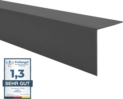 Immagine prodotto di QUEST Profilo angolare decorativo in PVC 50x50 mm, 2 m, protezione bordi, grigio scuro