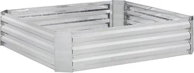 Produktbild von Famanu Pflanzkasten aus verzinktem Metall - für Blumen, Pflanzen & Gemüse - 30x120x90 cm - rechteckig - silber