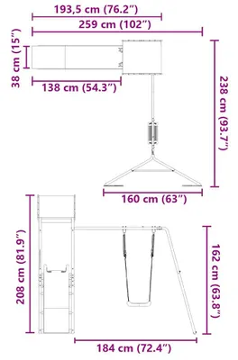 Produktbild von vidaXL Spielturm Massivholz Kiefer