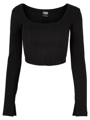 Image de Urban Classics - T-shirt court pour femmes, manches longues, modèle TN1485 (5XL) (noir)