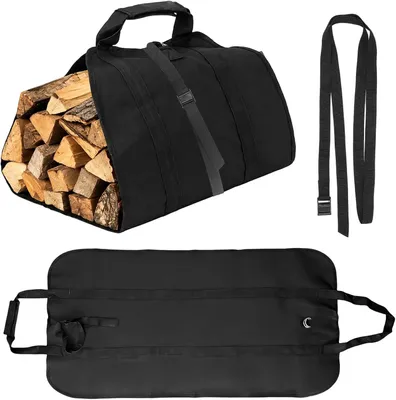 Imagen del producto de Bolsa de lona Brandholztasche, 35 x 40 cm, resistente al agua y a la suciedad, ideal para usar cerca de fogatas