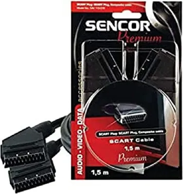 Immagine prodotto di SENCOR SAV 113-008 Cavo AV Premium connettore SCART - Connettore SCART, 21 pin., segnale composito, lunghezza 0,8m