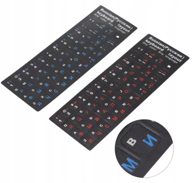 Produktbild von Russische Tastaturaufkleber für Laptops und PCs Schwarz 2 Stk