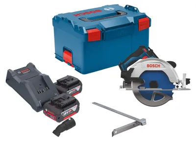 Image de Scie circulaire sans fil Bosch GKS 18V-68-2 18 V 190 mm sans balais + 2 batteries 4,0 Ah + chargeur + L-Boxx