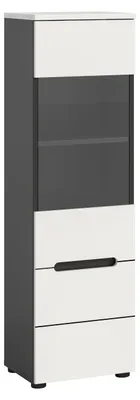 Produktbild von Canu Vitrinenschrank 1 Glastür weiß, dunkelgrau.