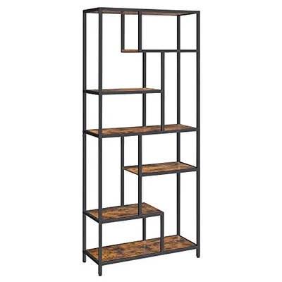 Zdjęcie produktu dla Regał Na Książki, 6-Poziomowy Regał, Geometryczna Półka Ekspozycyjna, Stojąca Półka Do Przechowywania, 30 X 80 X 180 Cm, Do Gabi