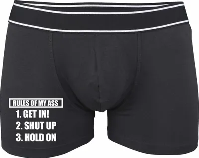Produktbild von Boxershorts - Mann - Boxer-0036-man-black-v-XXL - schwarz - XXL - vorn - Rules of my Ass - lustiges Motiv - Spruch - Unterwäsche - Unterhose - Freizeit - lustig