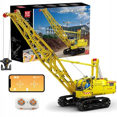 Image de Mould King 17001 jeu de construction grue sur chenilles télécommandée 1205 pièces – briques de construction RC avec application et manette