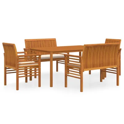 Immagine prodotto di vidaXL Set da pranzo da giardino 5 pezzi con cuscini in legno massiccio di acacia