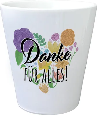 Produktbild von Danke für alles Blumentopf mit Herz aus Blumen