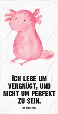 Produktbild von Mr. & Mrs. Panda Strandtuch Axolotl Niedlich - Weiß - Geschenk, Duschhandtuch, Frotteehandtuch, Fröhlich, Badelaken, Reisehandtuch, Freundin, Liebe, Weisheit, Duschtuch
