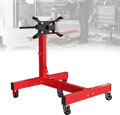 Obrázek produktu pro YRHome Červený držák motoru 680 kg, sklopný a prostorově úsporný, otočný o 360° a aretovatelný, nastavitelné ramena, stabilní pro těžké motory a převodovky