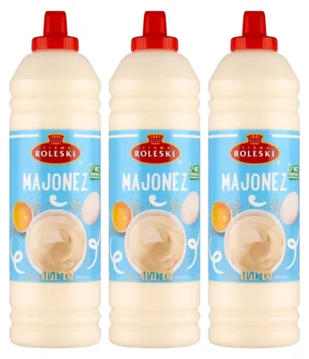 Produktbild von Roleski Mayonnaise mild Flasche 3x 1L - ohne Konservierungsstoffe 52% Fett