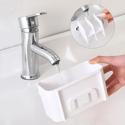 Produktbild von Multifunktionale Zahnbürstenhalterung für das Badezimmer - 4 Zahnbürstensteckplätze + 6 Aufsteckbürstensteckplätze + 1 Ablagefach (weiß)