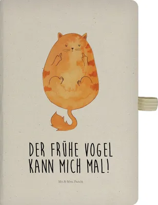 Produktbild von Mr. & Mrs. Panda kariertes notizbuch Katze Frühaufsteher - Transparent - Geschenk, Skizzenbuch, Tagebuch, Kladde, Kaffee, Katzen, A5, Tiger, Kater, Reisetagebuch, Genervt