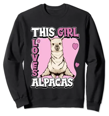 Produktbild von Mädchen This Girl Loves Alpacas Alpaka Sweatshirt